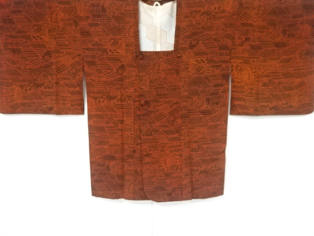 JAPANESE KIMONO / VINTAGE MICHIYUKI COAT / SILK / SCENERY